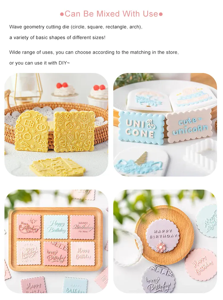 Emporte-pièces en Plastique - Set de 9 Formes Ondulées pour Gâteaux