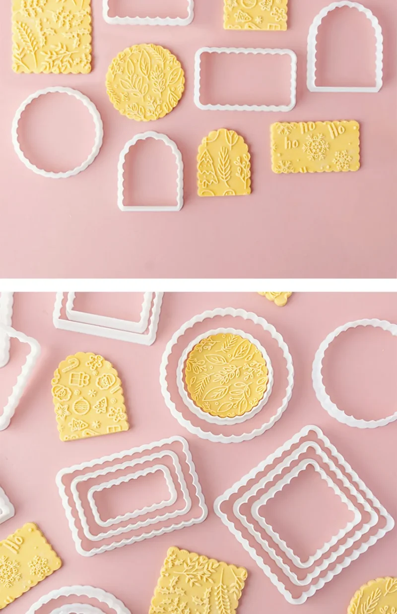 Emporte-pièces en Plastique - Set de 9 Formes Ondulées pour Gâteaux