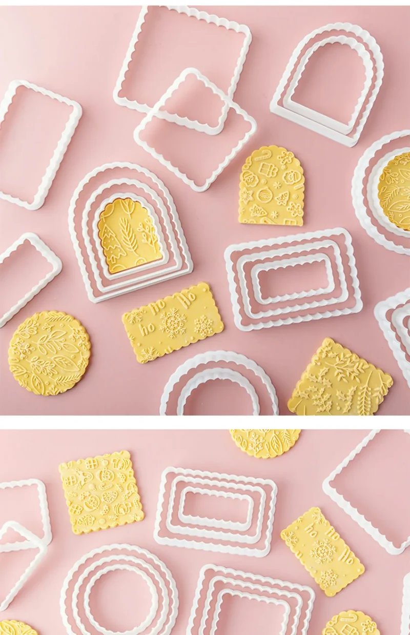Emporte-pièces en Plastique - Set de 9 Formes Ondulées pour Gâteaux