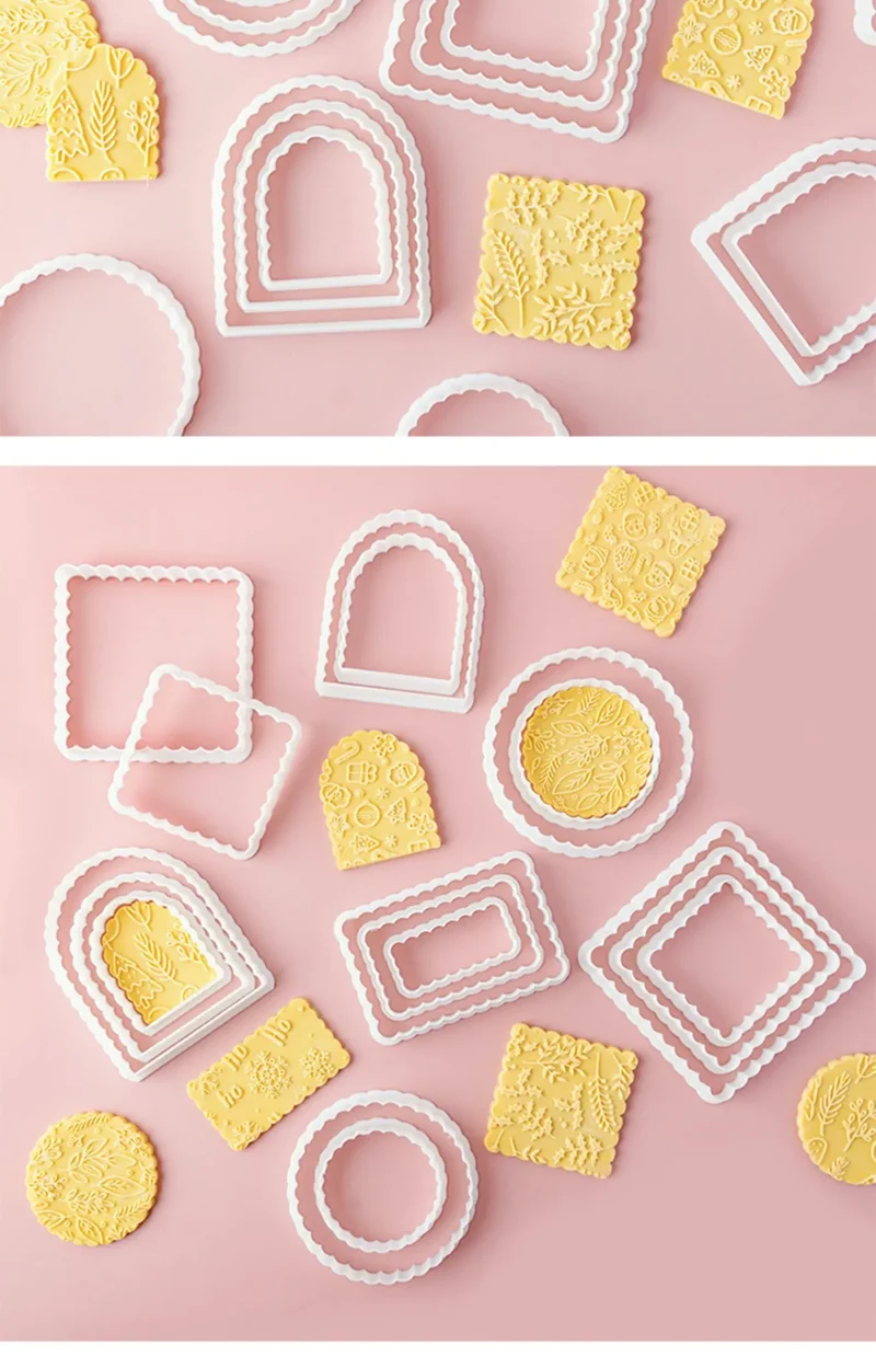 Emporte-pièces en Plastique - Set de 9 Formes Ondulées pour Gâteaux