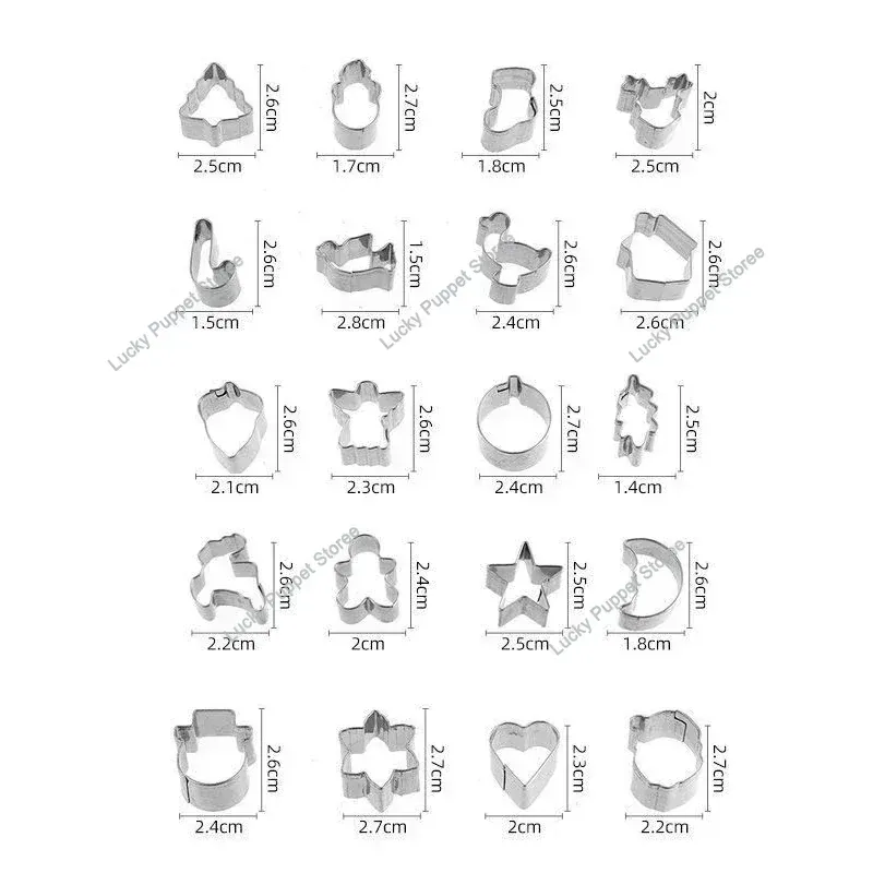 Set de 20 Emporte-Pièces en Acier Inoxydable - Thème de Noël