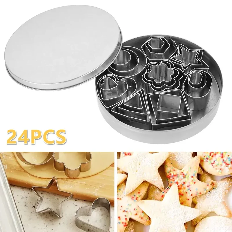 Emporte-pièces pour biscuits en acier inoxydable - 24 pièces assorties