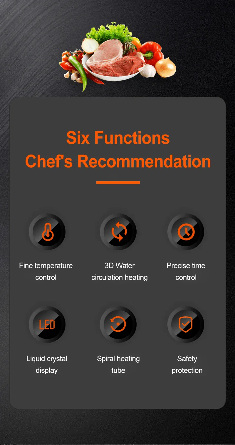 Cuiseur Sous Vide à Immersion 1800W avec Affichage LED Digital