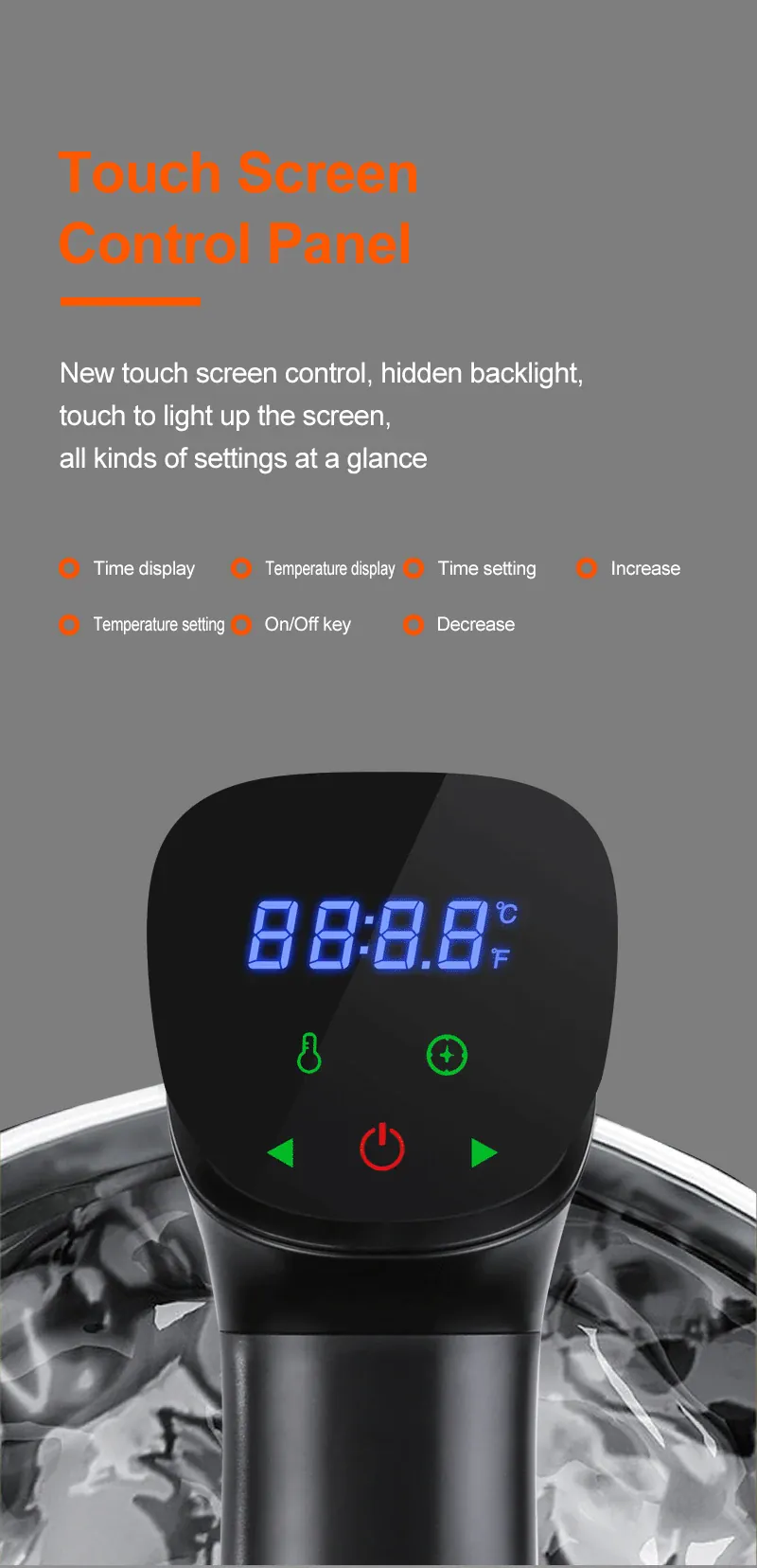 Cuiseur Sous Vide à Immersion 1800W avec Affichage LED Digital