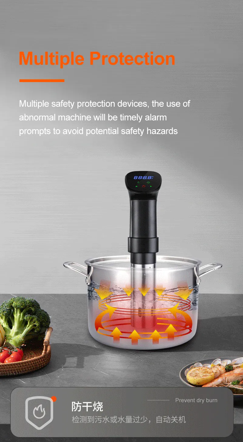 Cuiseur Sous Vide à Immersion 1800W avec Affichage LED Digital