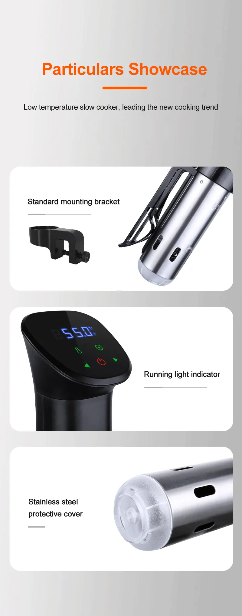 Cuiseur Sous Vide à Immersion 1800W avec Affichage LED Digital
