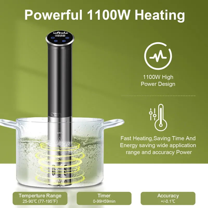 Cuiseur Sous Vide à Immersion 1100W IPX7 Écran Tactile Précision ±0,1 °C