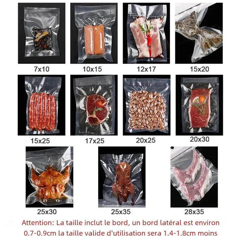 Sacs Sous Vide Alimentaire BPA-Free - Lot de 100 Unités