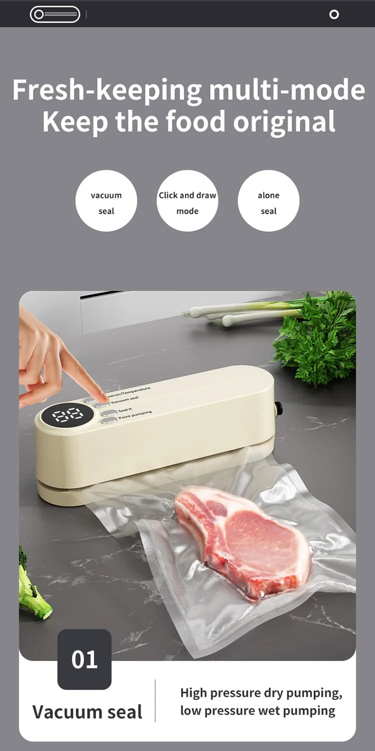 Scelleuse Alimentaire Portable Automatique pour Mise Sous Vide