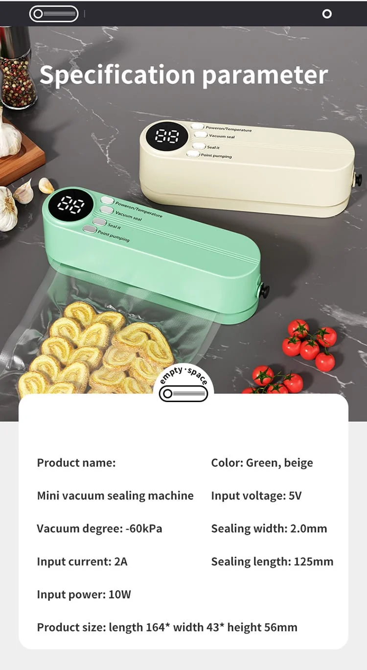 Scelleuse Alimentaire Portable Automatique pour Mise Sous Vide
