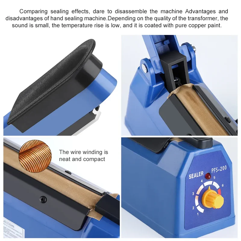 Scelleuse Alimentaire 200mm pour Emballage de Nourriture 220V