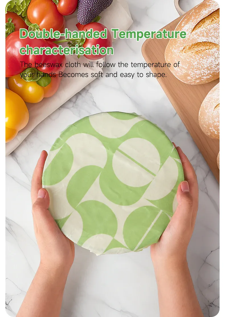 Film Alimentaire Cire d'Abeille Lot de 3 Wraps Réutilisables Écologiques