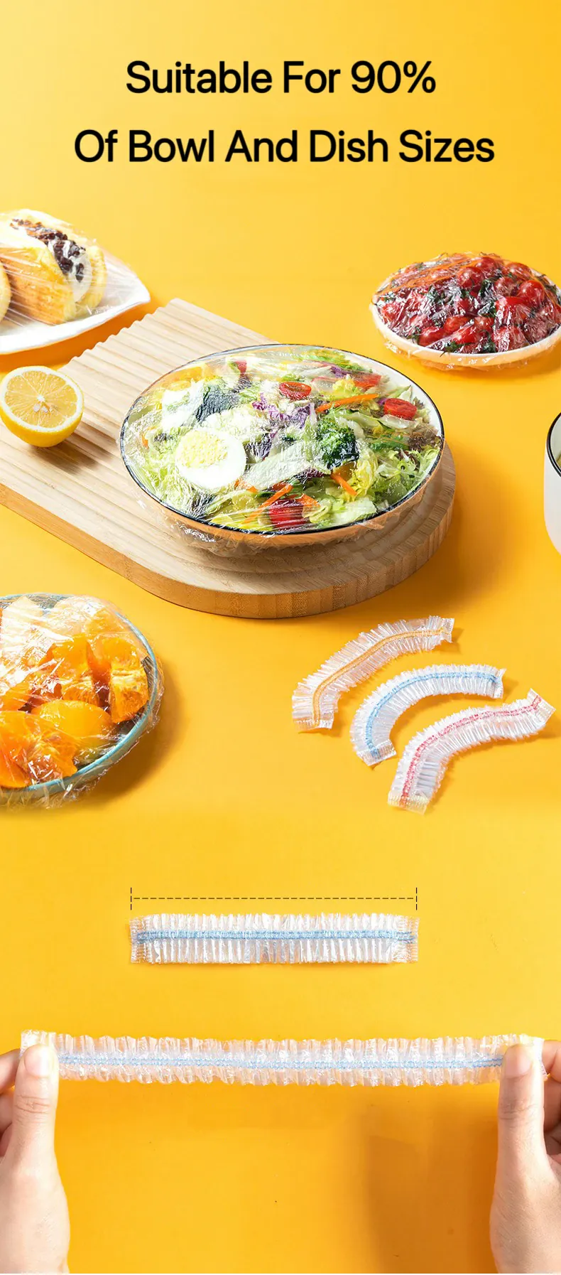 Films Alimentaires Jetables Colorés Transparent - Lot de 50 à 1000