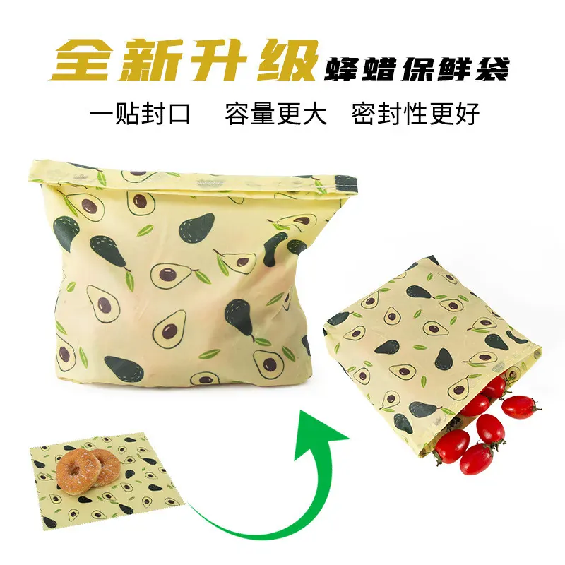 Emballage Alimentaire Cire d'Abeille Réutilisable - Lot de 2