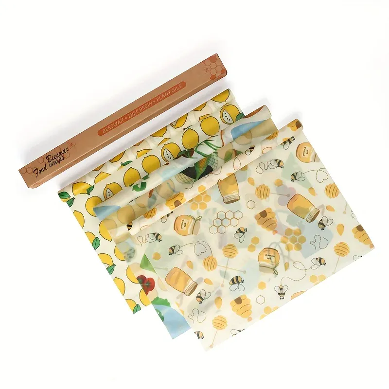 Film Alimentaire Cire d'Abeille Réutilisable 100x30 cm - Lot de 1