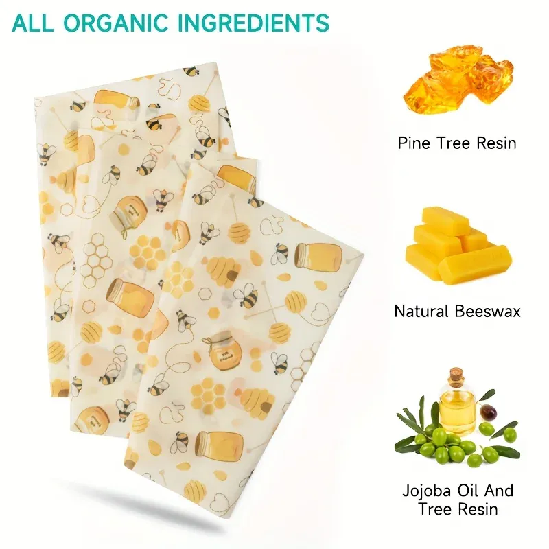 Film Alimentaire Cire d'Abeille Réutilisable 100x30 cm - Lot de 1