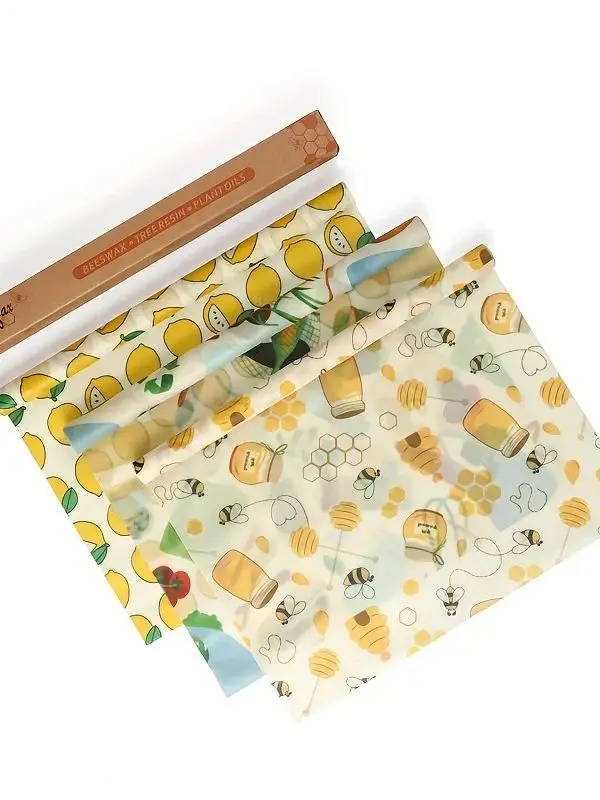 Film Alimentaire Cire d'Abeille Réutilisable 100x30 cm - Lot de 1