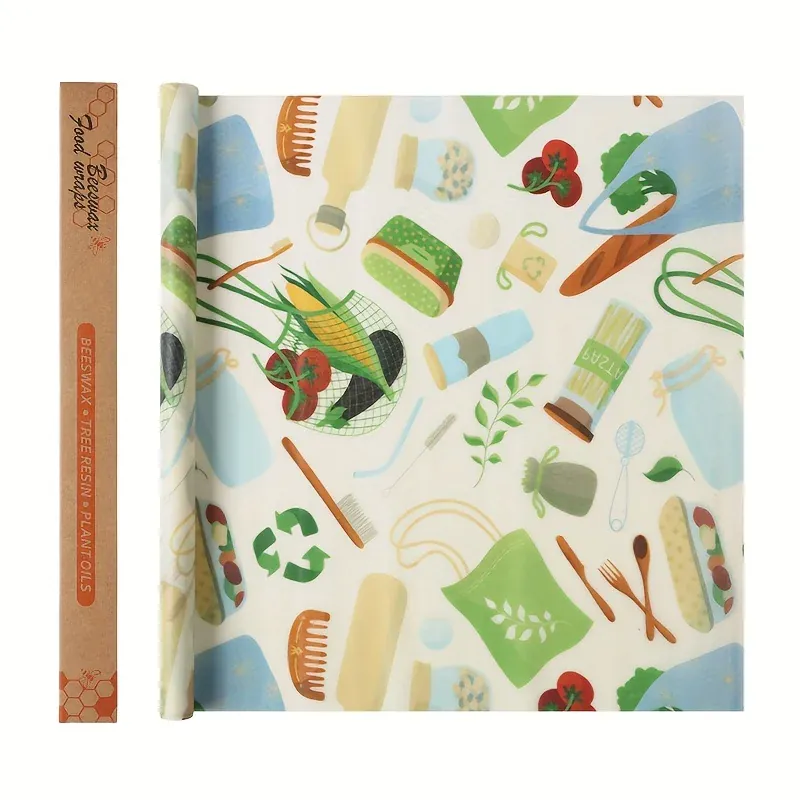 Film Alimentaire Cire d'Abeille Réutilisable 100x30 cm - Lot de 1