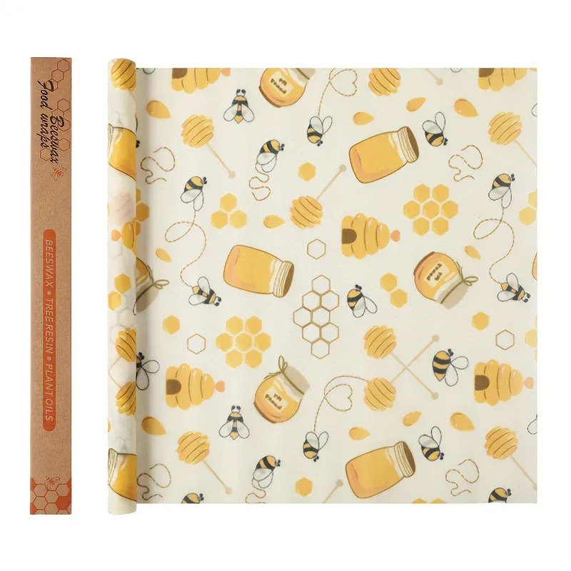 Film Alimentaire Cire d'Abeille Réutilisable 100x30 cm - Lot de 1