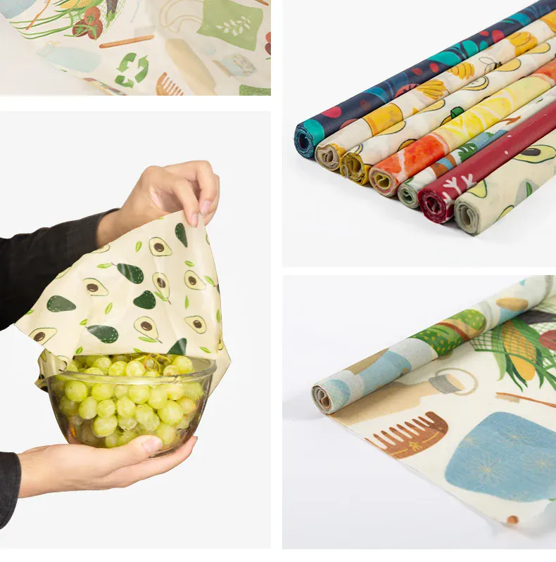 Film Alimentaire Réutilisable Cire d'Abeille 33x100 cm Écologique