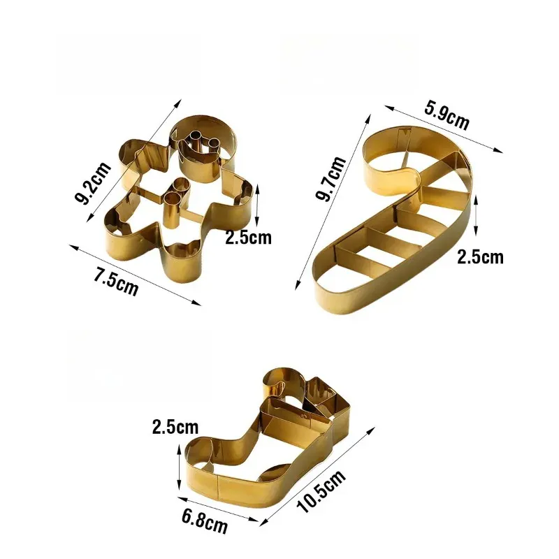 Emporte-pièces de Noël en Acier Inoxydable – Set de 6 Formes Festives