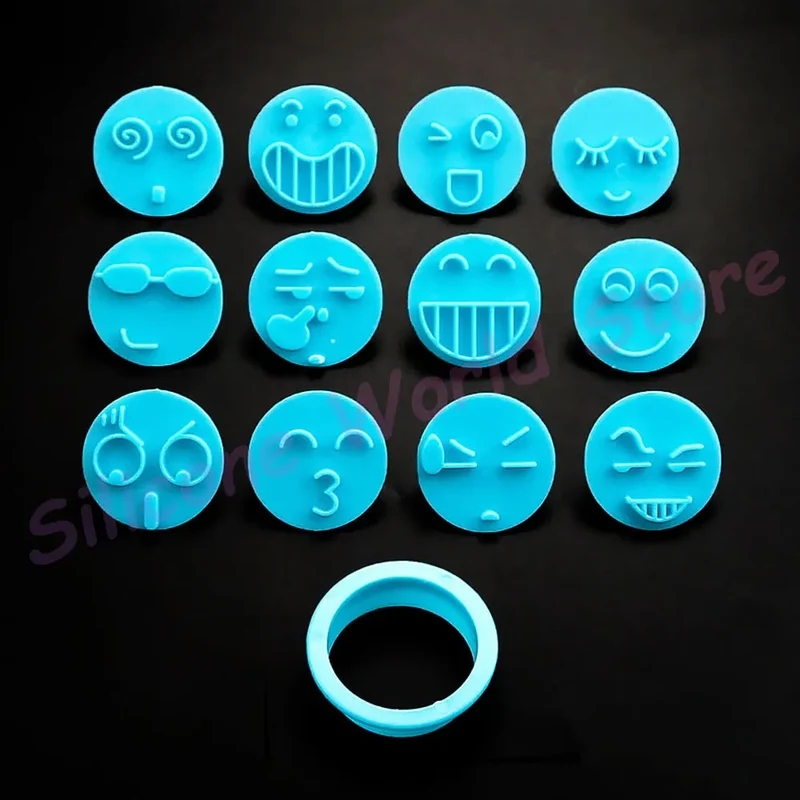 Emporte-pièce en silicone 13 pièces - Visages souriants pour pâtisserie