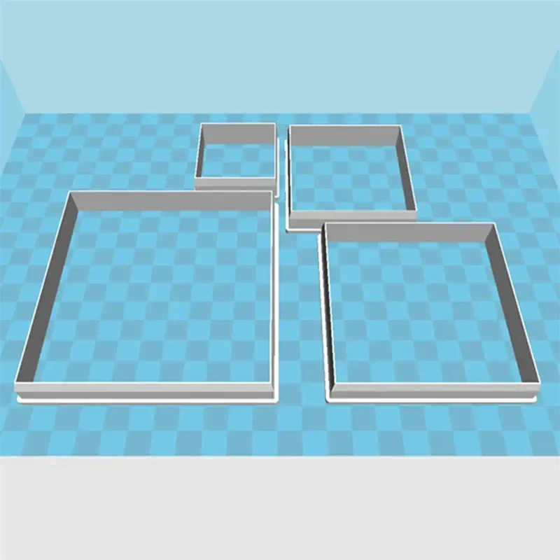 Emporte-pièces à Gâteau en Plastique - Set de 5 Formes Carrées Géométriques