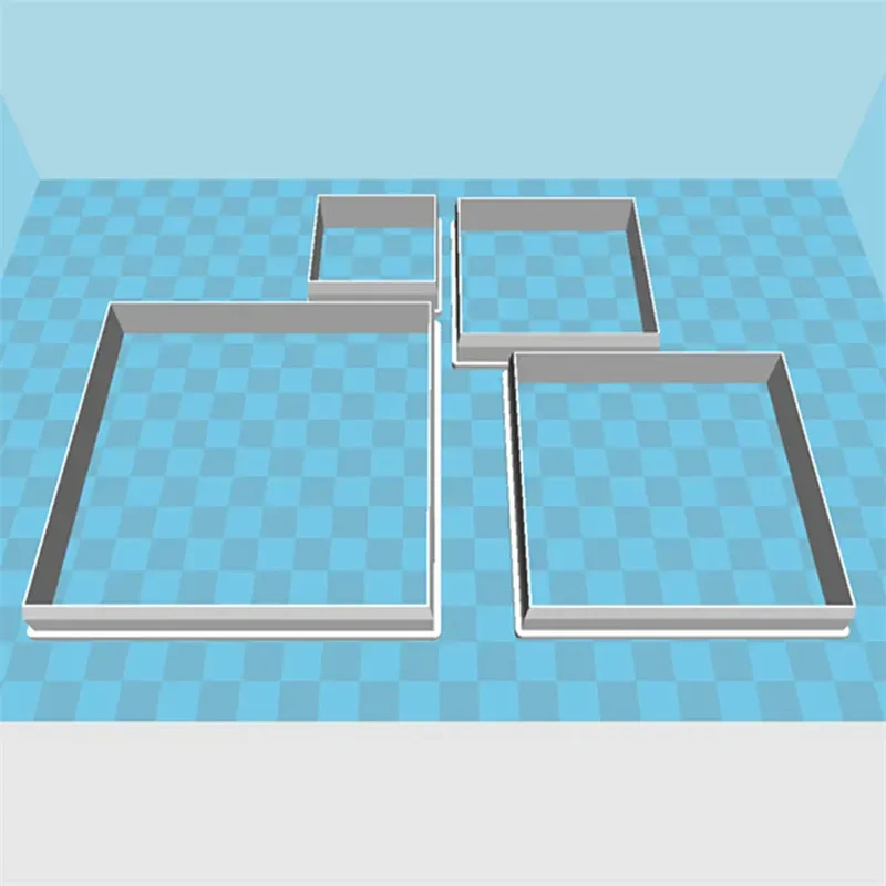 Emporte-pièces à Gâteau en Plastique - Set de 5 Formes Carrées Géométriques