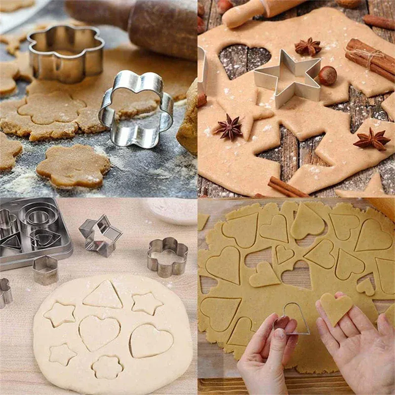 Emporte-pièces en acier inoxydable - Set de 30 formes géométriques pour pâtisserie