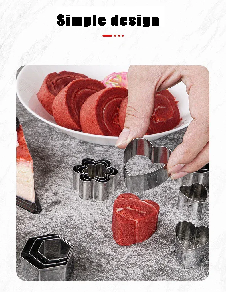 Emporte-pièces en acier inoxydable - Set de 30 formes géométriques pour pâtisserie
