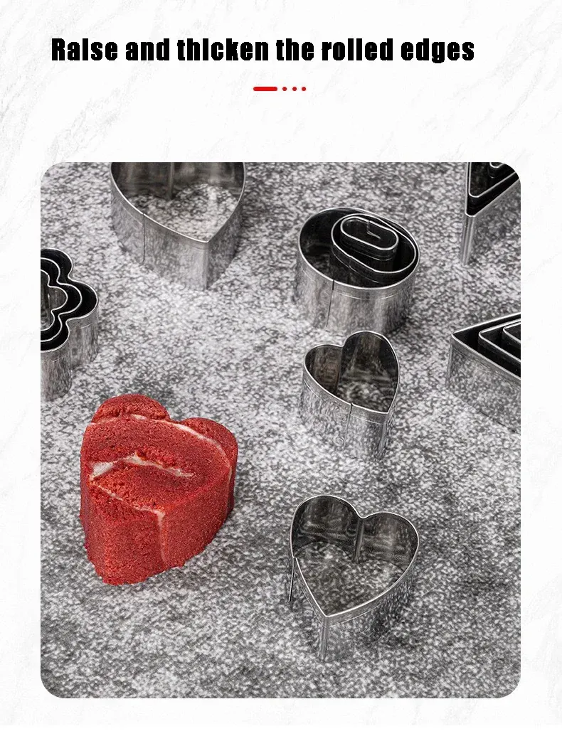 Emporte-pièces en acier inoxydable - Set de 30 formes géométriques pour pâtisserie