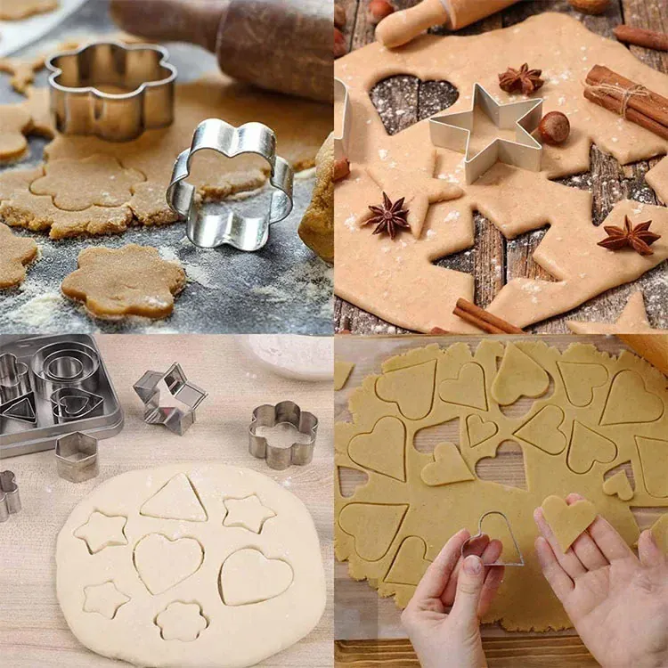 Emporte-pièces en acier inoxydable - Set de 30 formes géométriques pour pâtisserie