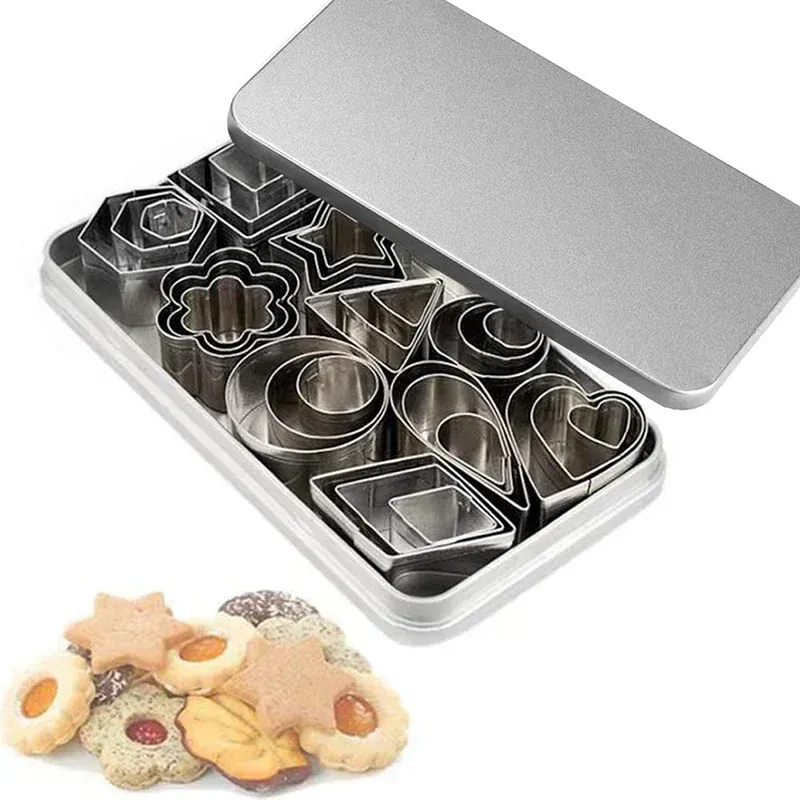 Emporte-pièces en acier inoxydable - Set de 30 formes géométriques pour pâtisserie