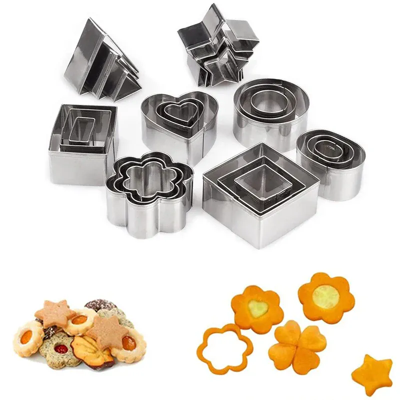 Emporte-pièces en métal géométriques - Set de 10 pour biscuits