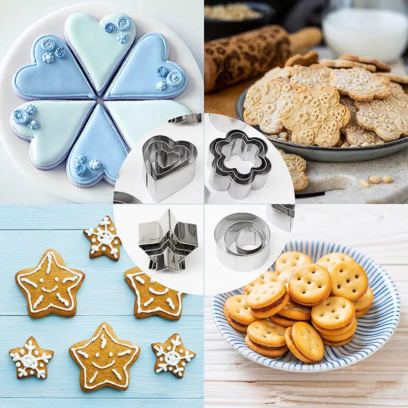 Emporte-pièces en métal géométriques - Set de 10 pour biscuits