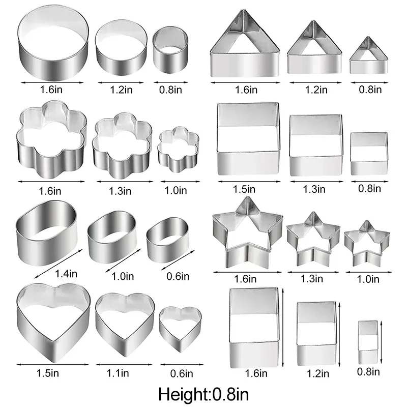 Emporte-pièces en métal géométriques - Set de 10 pour biscuits