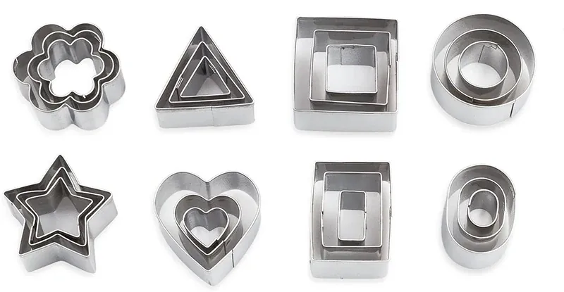 Emporte-pièces en métal géométriques - Set de 10 pour biscuits