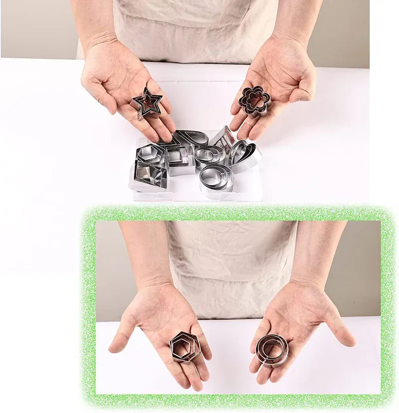 Emporte-pièces en métal géométriques - Set de 10 pour biscuits