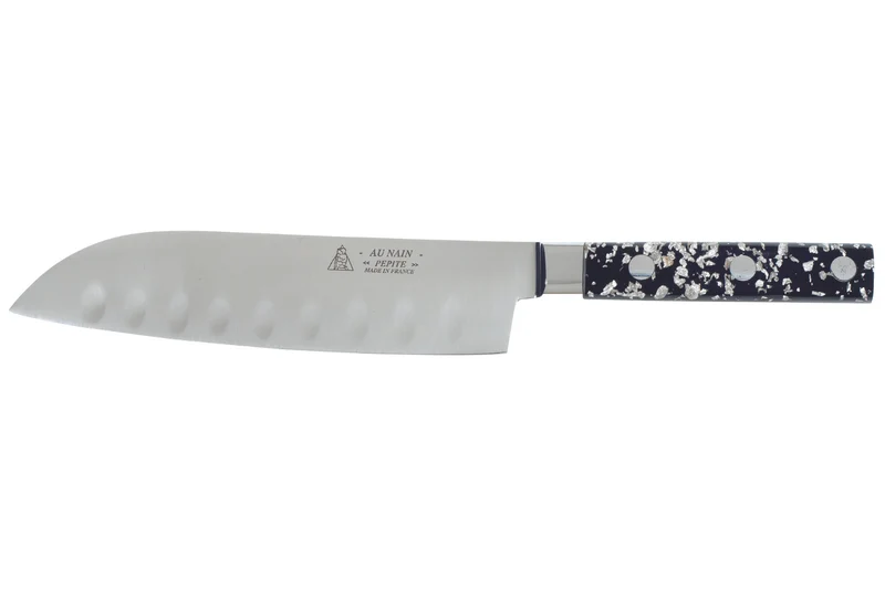 Couteau santoku Au Nain Pépite lame forgée alvéolée 20cm