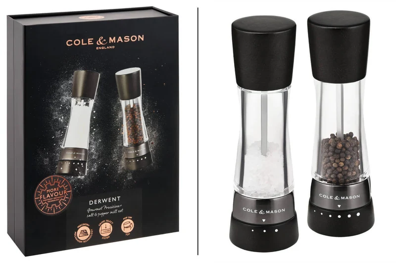 Coffret moulins sel et poivre Cole & Mason Derwent hêtre noir 19cm