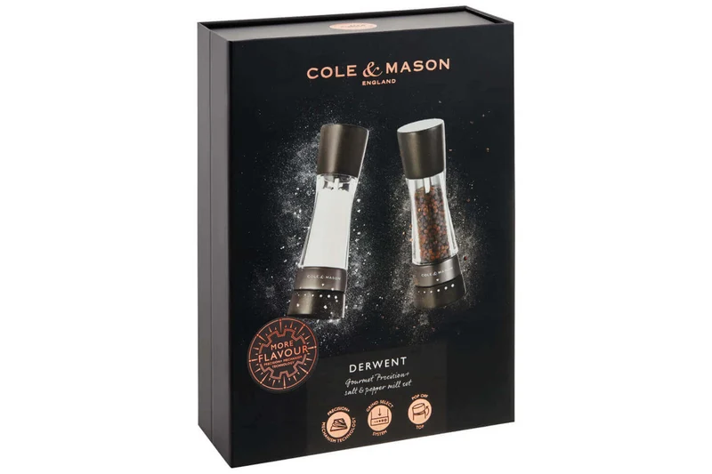 Coffret moulins sel et poivre Cole & Mason Derwent hêtre noir 19cm