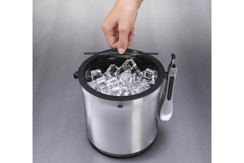 Seau à glace Oxo en acier inoxydable avec pince de service