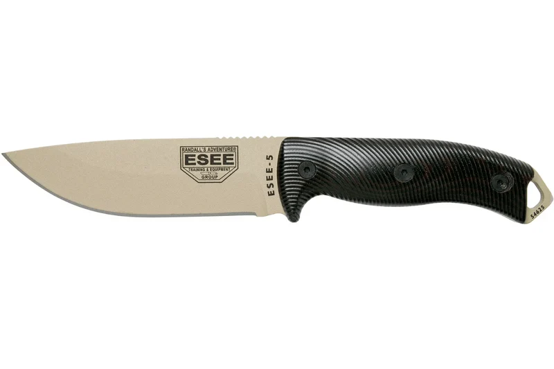 Couteau Esee 5 5PDT-004 lame carbone 13,2cm manche G10 noir/rouge + étui