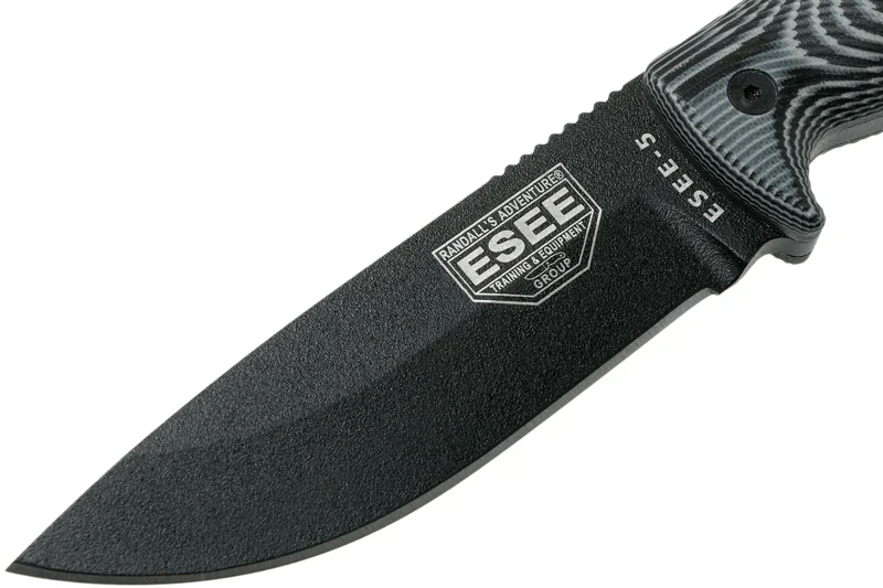 Couteau Esee 5 5PB-002 lame carbone 13,2cm manche G10 gris/noir + étui