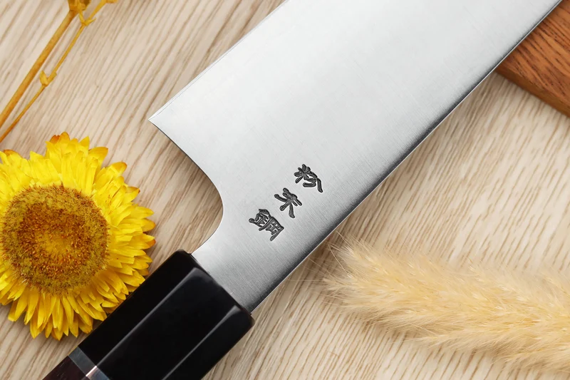 Couteau de chef 21cm japonais artisanal Sukenari SG2 San Maï manche en bois de rose