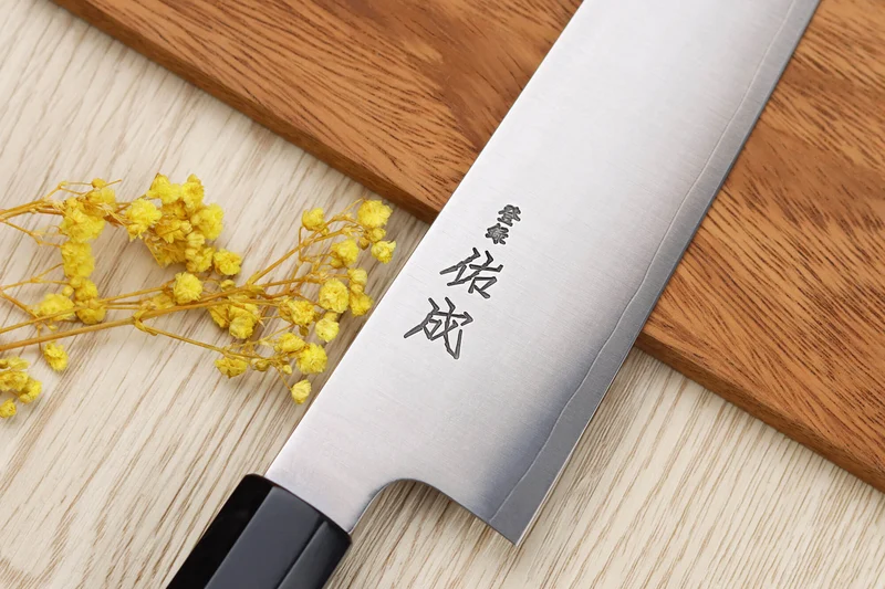 Couteau santoku 19,5cm japonais artisanal Sukenari SG2 San Maï manche en bois de rose