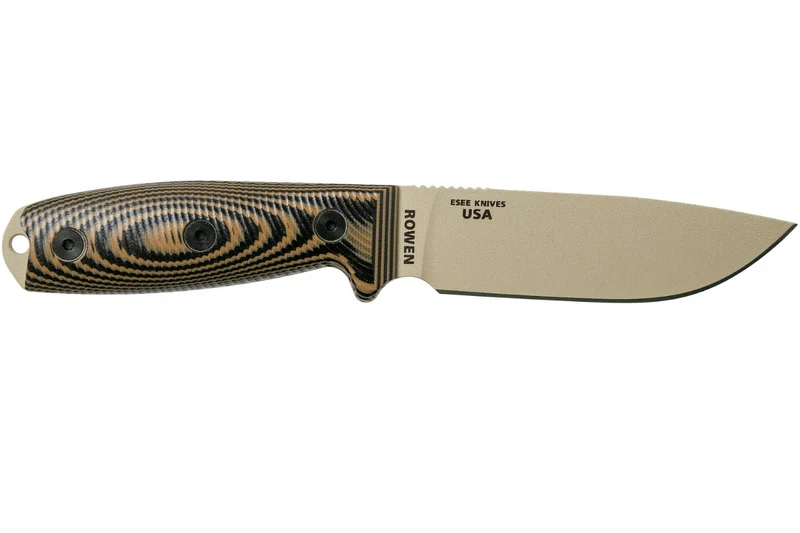 Couteau Esee 4 4PDT-005 lame carbone 11,6cm manche G10 coyote/noir + étui
