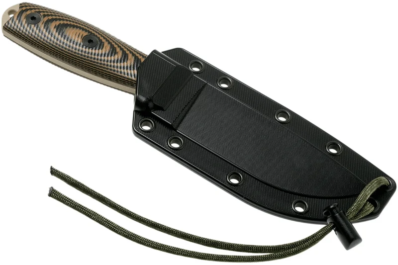 Couteau Esee 4 4PDT-005 lame carbone 11,6cm manche G10 coyote/noir + étui