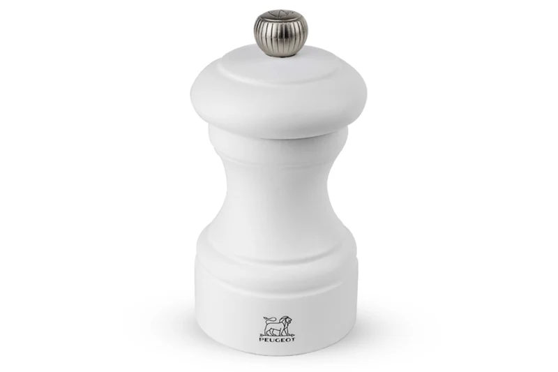 Moulin à sel sec manuel Peugeot Bistro en bois de hêtre blanc mat 10cm