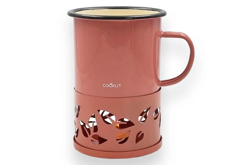 Mug à thé Cookut Sixtea chauffé à la bougie rose